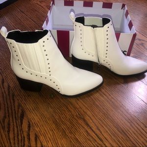 White studded Sam Edelman booties
